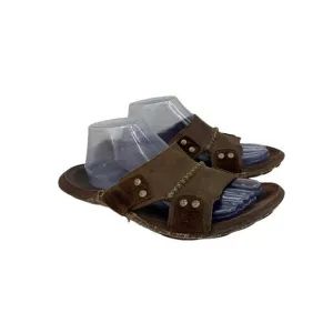 Cushe Footwear Manuka Brown Leather and Suede Slide Sandals Shoes Mens size 10