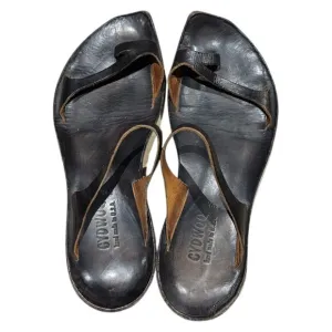 Cydwoq Key Dark Brown Leather Thong Sandals 39.5 Handmade USA Barefoot Slip On