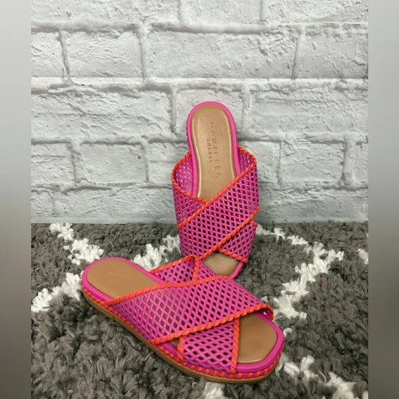 Daniella Shevel Whipstitch Pink Perforated Sandals size 6