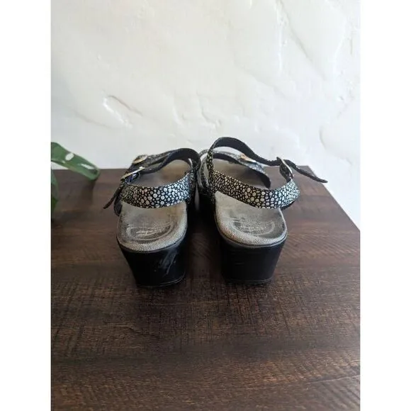 Dankso Sissy Black Pebble Print Slingback Heeled Sandals - Size 39