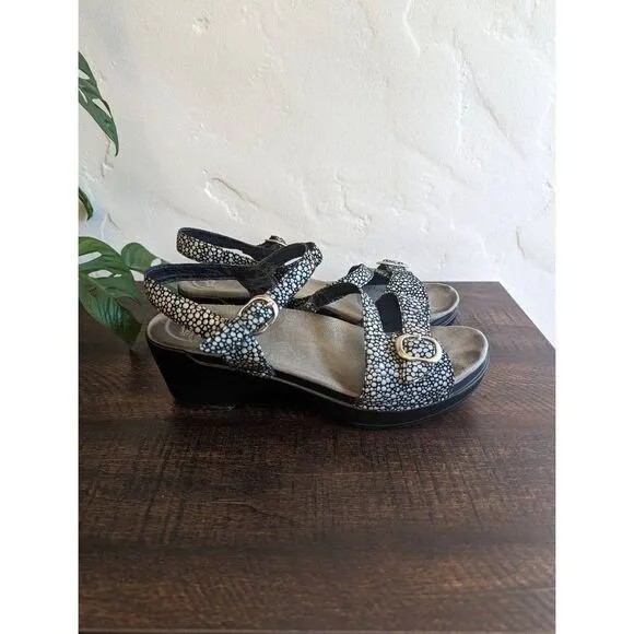 Dankso Sissy Black Pebble Print Slingback Heeled Sandals - Size 39