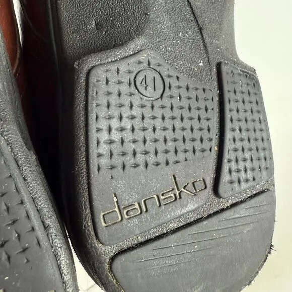 Dansko Josh Oxford Men's 7 Brown Leather Lace-Up Low Top Classic Dress Shoes
