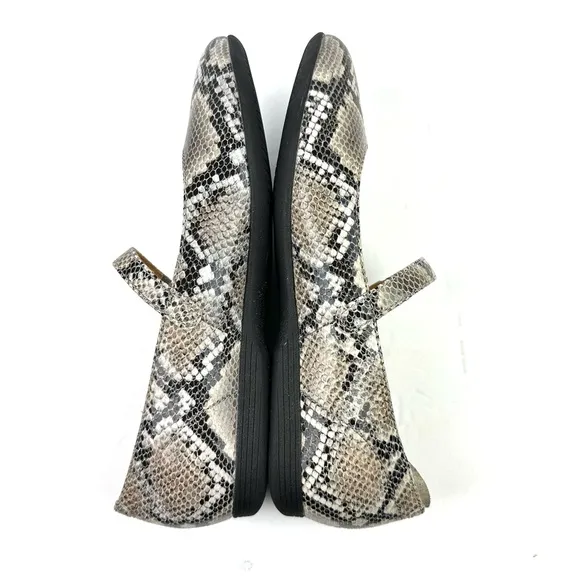 Dansko Lilly Mary Jane Shoes 37 Snakeskin Leather Comfort Flats Womens