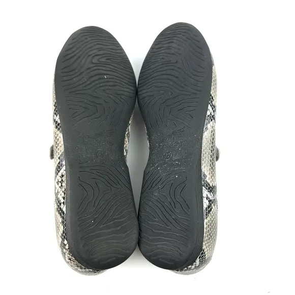 Dansko Lilly Mary Jane Shoes 37 Snakeskin Leather Comfort Flats Womens