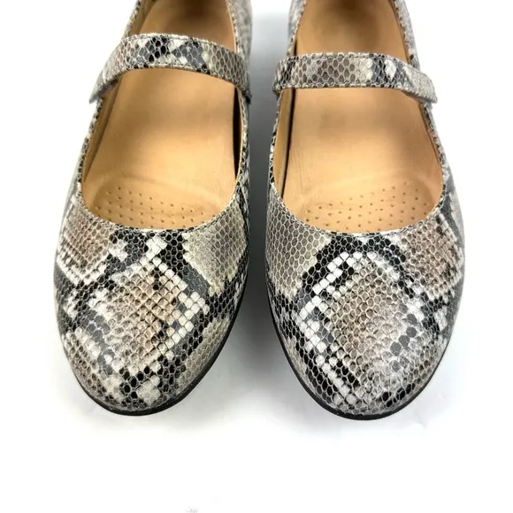 Dansko Lilly Mary Jane Shoes 37 Snakeskin Leather Comfort Flats Womens
