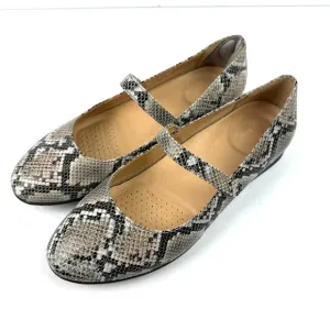 Dansko Lilly Mary Jane Shoes 37 Snakeskin Leather Comfort Flats Womens