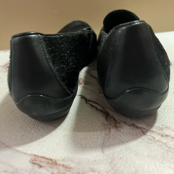 Dansko Oksana Loafers Womens 38 US 7.5 8 Black Calf Hair Shoes