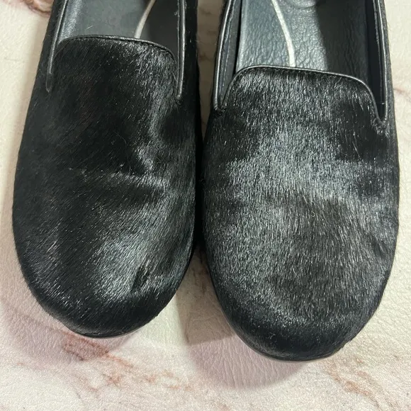 Dansko Oksana Loafers Womens 38 US 7.5 8 Black Calf Hair Shoes