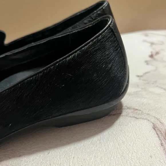 Dansko Oksana Loafers Womens 38 US 7.5 8 Black Calf Hair Shoes