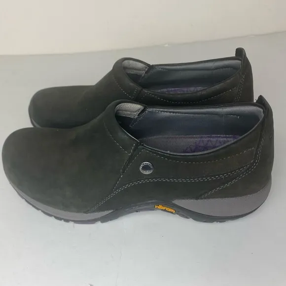 Dansko Patti Womens Size 38 (7.5-8)Black Clog Shoes Slip-On Leather Vibram Soles