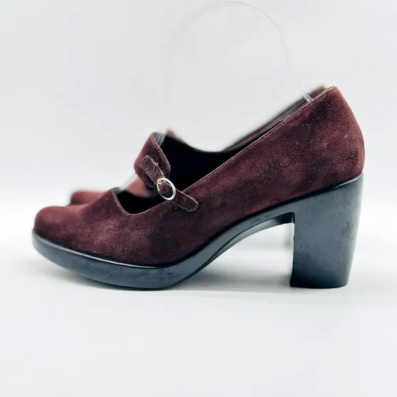 Dansko Shoes Womens 37 6.5 7 Brown Suede Mary Janes Comfort Heels Casual