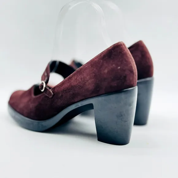 Dansko Shoes Womens 37 6.5 7 Brown Suede Mary Janes Comfort Heels Casual