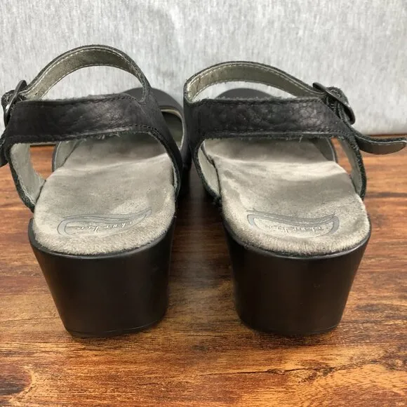 Dansko Shoes Womens 40 US 9.5 Sam Mary Jane Soft Full Grain Heels Black Leather