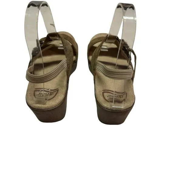 Dansko Sonnet Metallic and Tan Sandals Gold sandals womens size 39