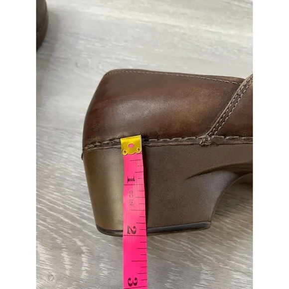 Dansko Tamara 4800-020200 Women's 11.5 Brown Burnished Grain Leather Clog Shoes
