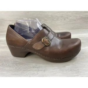 Dansko Tamara 4800-020200 Women's 11.5 Brown Burnished Grain Leather Clog Shoes