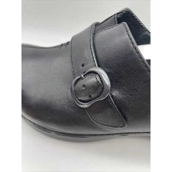 Dansko Tamara Black Leather Clogs‎ Shoes Buckle &amp;Hook EU 42 US Size 11.5-12