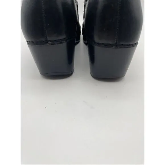 Dansko Tamara Black Leather Clogs‎ Shoes Buckle &amp;Hook EU 42 US Size 11.5-12
