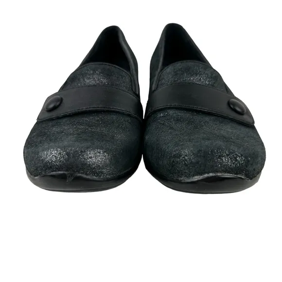 Dansko Women's Loafer Olena Black Metallic Slip On Comfort Shoes Sz 40 US 9