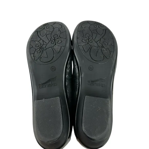 Dansko Women's Loafer Olena Black Metallic Slip On Comfort Shoes Sz 40 US 9