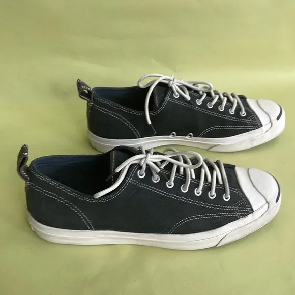 Dark gray Converse Jack Purcell leather sneakers