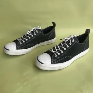 Dark gray Converse Jack Purcell leather sneakers