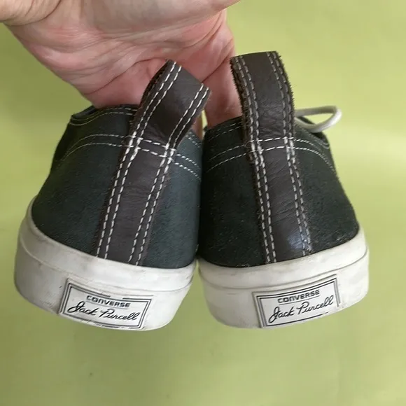 Dark gray Converse Jack Purcell leather sneakers