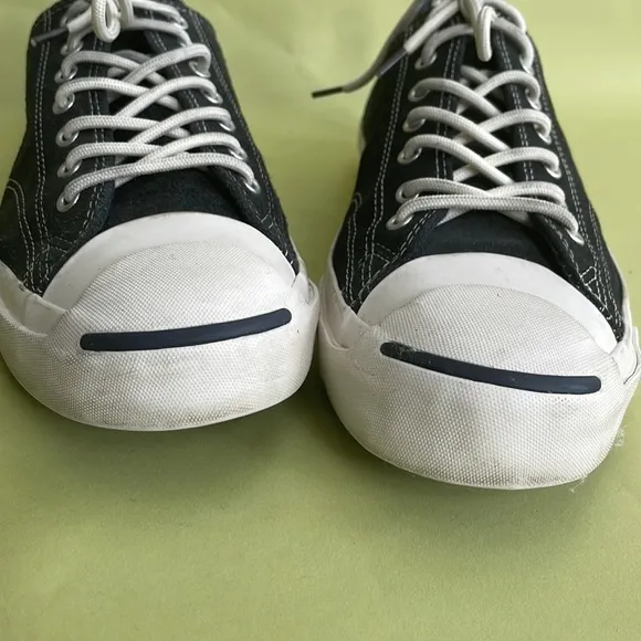 Dark gray Converse Jack Purcell leather sneakers