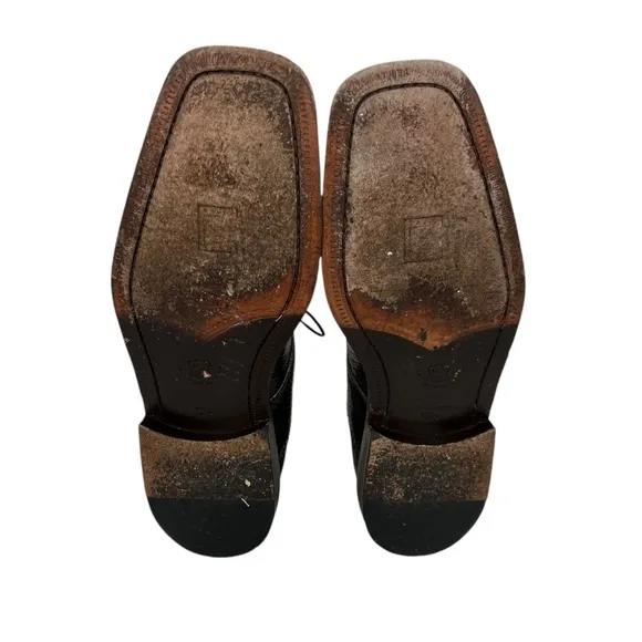 David Eden Mens 10.5 Shoes Ostrich Brown Hummer Handmade Exotic Leather Casual