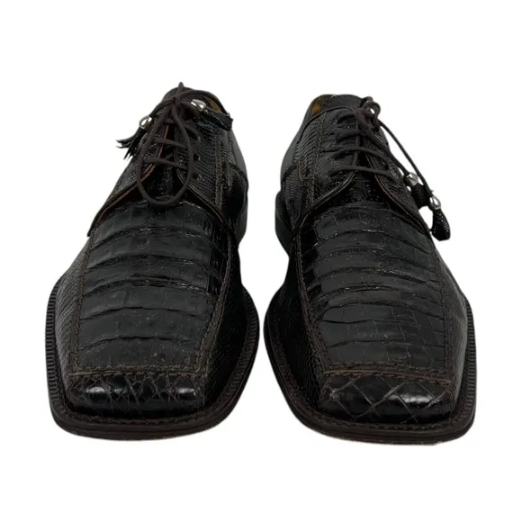 David Eden Mens 10.5 Shoes Ostrich Brown Hummer Handmade Exotic Leather Casual