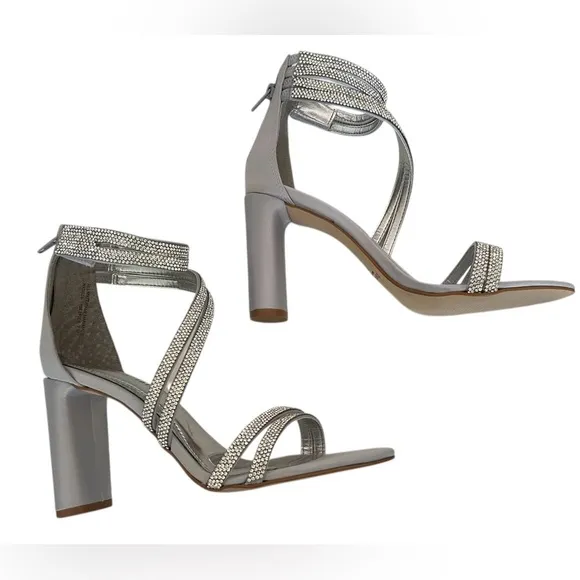 David Tate® Silver Bride Sandals Heels size 7M New in Box