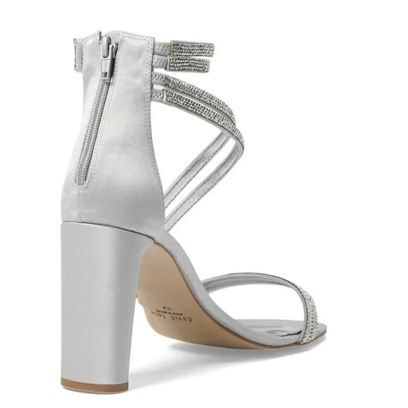 David Tate® Silver Bride Sandals Heels size 7M New in Box