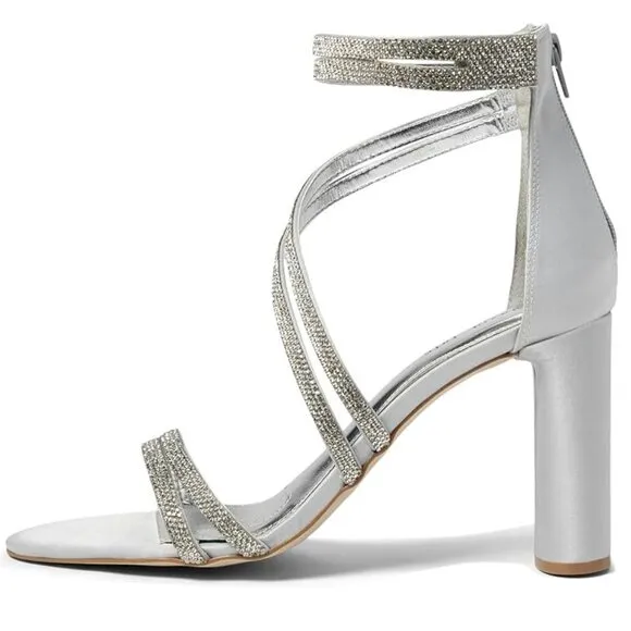 David Tate® Silver Bride Sandals Heels size 7M New in Box