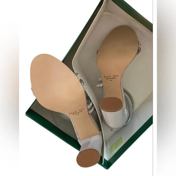 David Tate® Silver Bride Sandals Heels size 7M New in Box