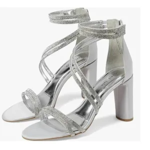 David Tate® Silver Bride Sandals Heels size 7M New in Box