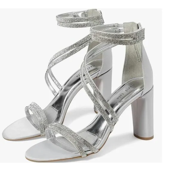 David Tate® Silver Bride Sandals Heels size 7M New in Box