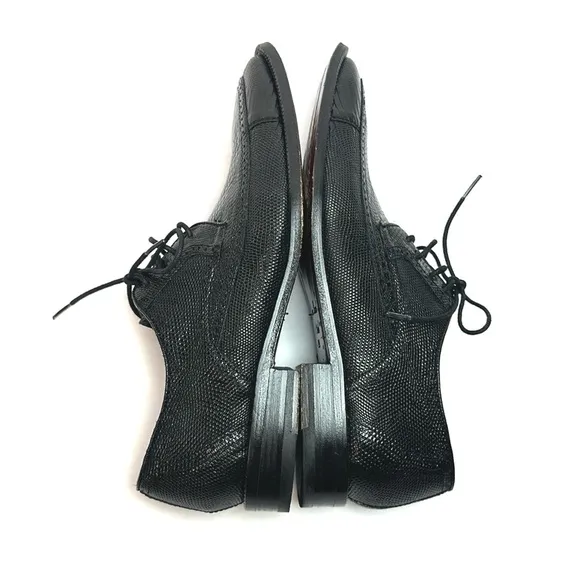 David X Genuine Lizard and Ostrich Men's Dress Shoes Black Size 9.5