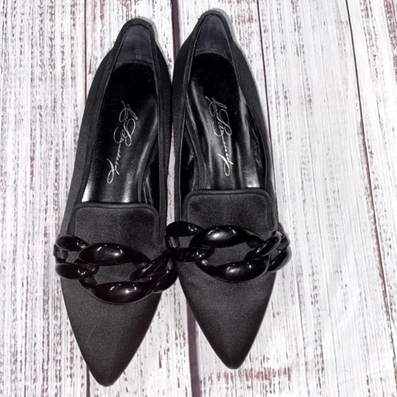 Diana Broussard black chain flats size 36 1/2