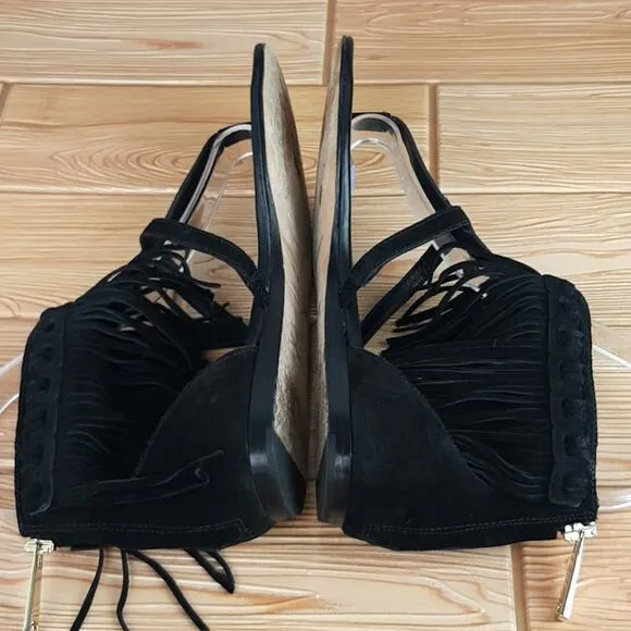 Diane Von Furstenberg DVF Paloma Suede Fringe Sandals Size 6