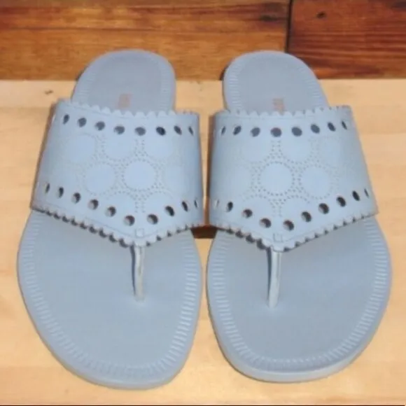Diane Von Furstenberg Womens Blue 7.5 Leather Sandals Shoes