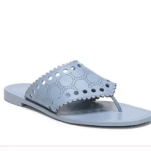 Diane Von Furstenberg Womens Blue 7.5 Leather Sandals Shoes