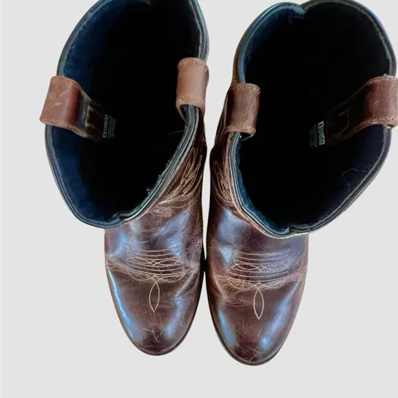 Dingo Brown Embroidered‎ Leather Cowboy Boots Mens 8.5