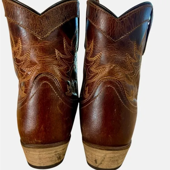 Dingo Brown Embroidered‎ Leather Cowboy Boots Mens 8.5