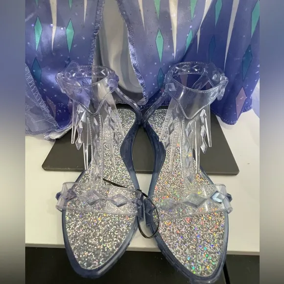 Disney Frozen Elsa the snow queen costume and matching shoes 4-6X