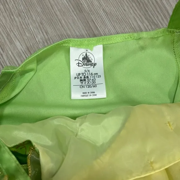 DISNEY STORE Princess Tiana Costume with shoes and crown- Size 5/6