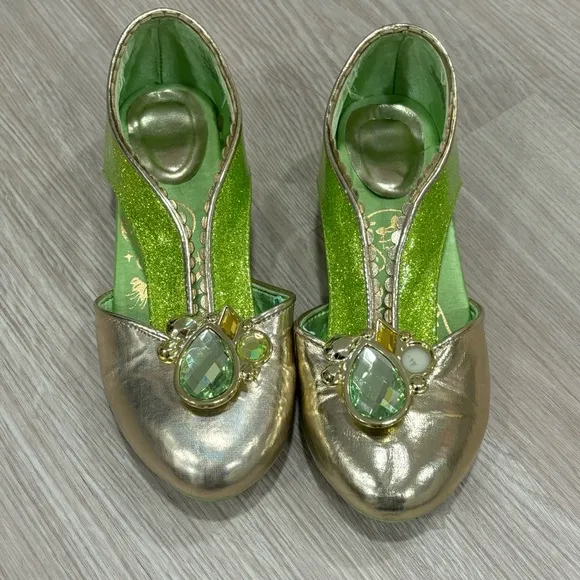 DISNEY STORE Princess Tiana Costume with shoes and crown- Size 5/6