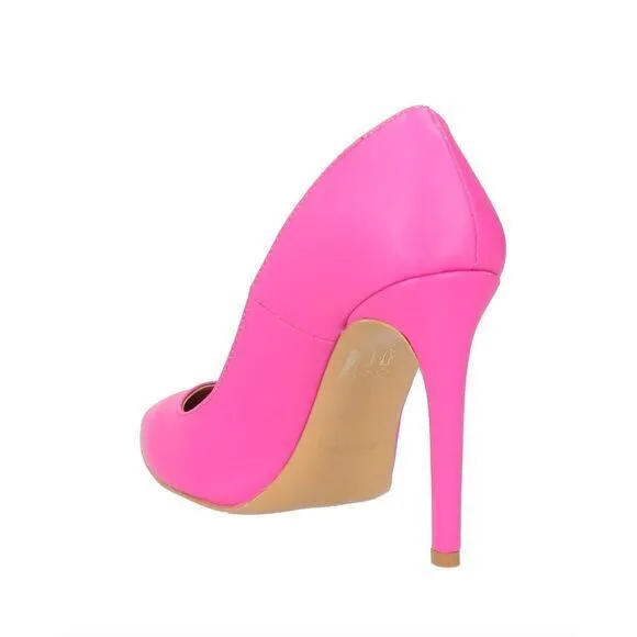Divine‎ Follie Italian Crafted Fuchsia Stiletto Pumps High Heel Pointed Toe