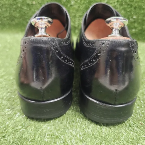Dolce &amp; Gabbana Black Leather Wingtip Brouge Dress Shoes Italy Mens Size 10