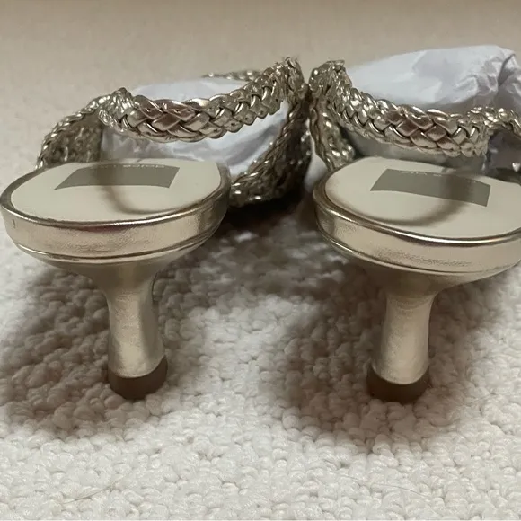 Dolce Vita Olympa Light Gold Metallic Stella Slingback Heels Size 8 New