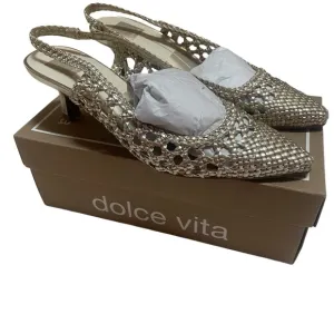 Dolce Vita Olympa Light Gold Metallic Stella Slingback Heels Size 8 New